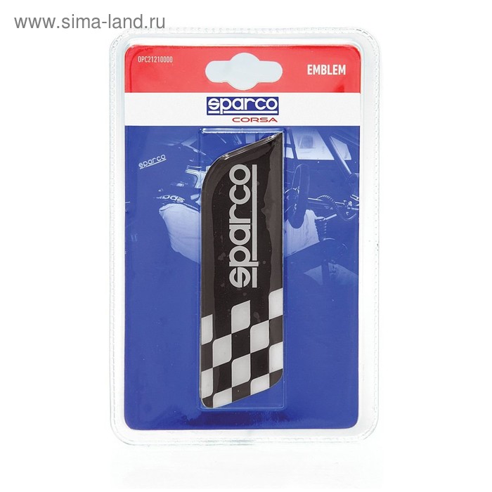 Эмблема с логотипом SPARCO, клеится на кузов, флаг в шашечку, чёрный
