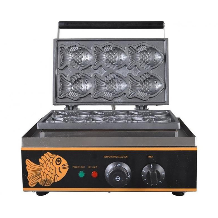 Вафельница Gastrorag FC-6, 1-секционная, форма рыбок, 50-300°С, серебристый