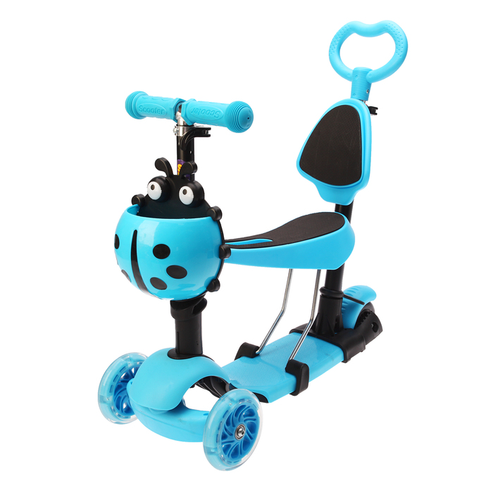 Самокат-каталка детский 5 в 1 GRAFFITI Snuggi, цвет голубой