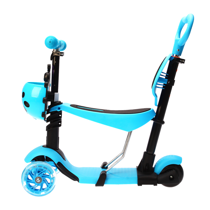 Самокат-каталка детский 5 в 1 GRAFFITI Snuggi, цвет голубой