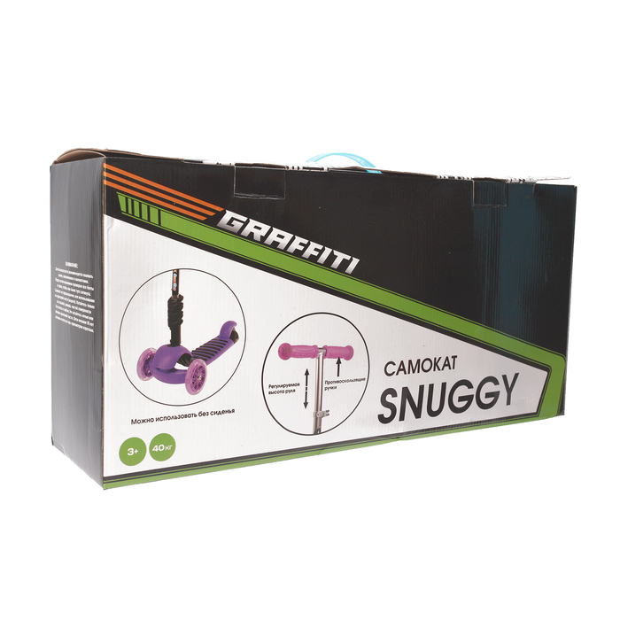 Самокат-каталка детский 5 в 1 GRAFFITI Snuggi, цвет голубой