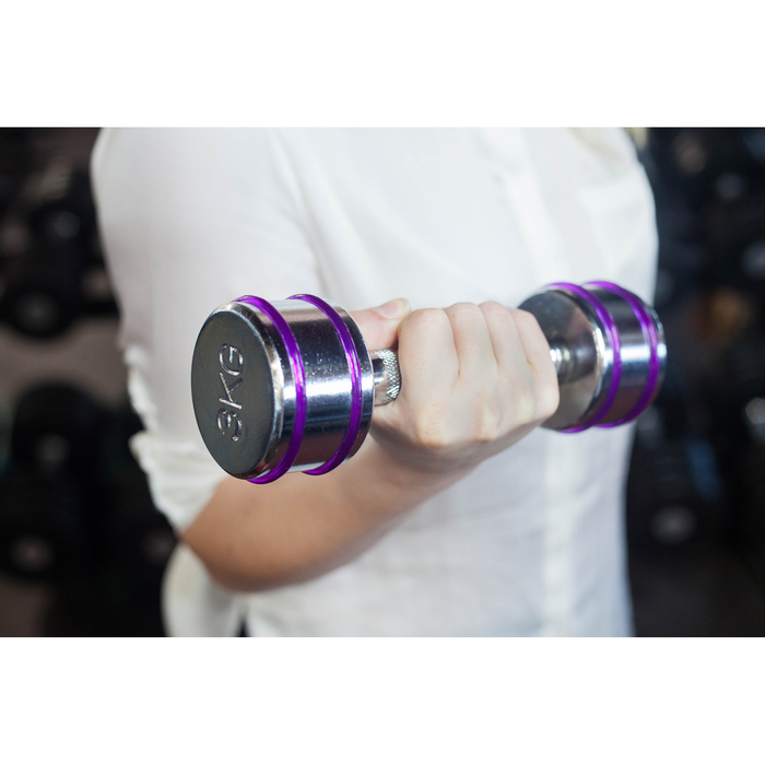 Гантель хромированная с защитным протектором, 3 кг