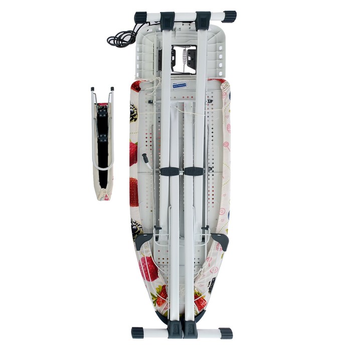 Доска гладильная 123х45 см "Валенсия. Ягоды", с удлинителем и полкой