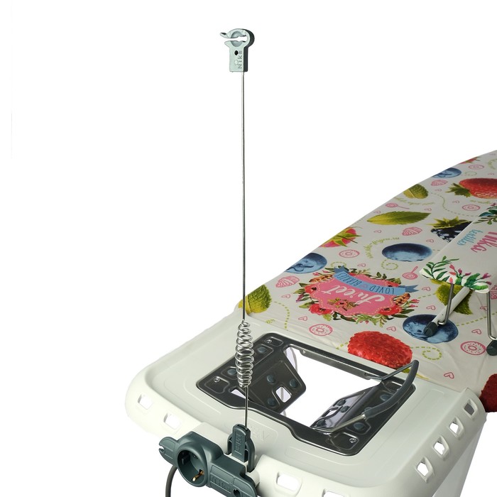 Доска гладильная 123х45 см "Валенсия. Ягоды", с удлинителем и полкой