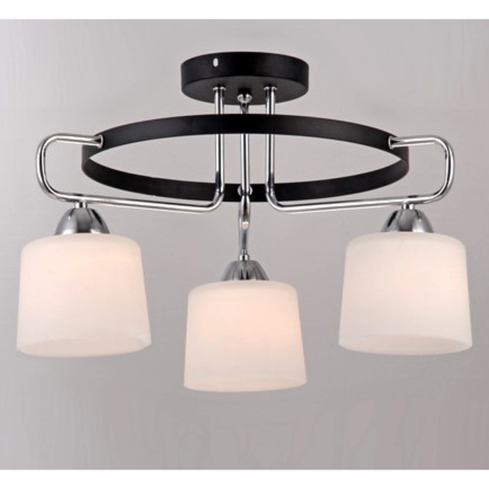 Люстра "Аврора" 3xE27x60Вт черный-хром 50x50x40см.