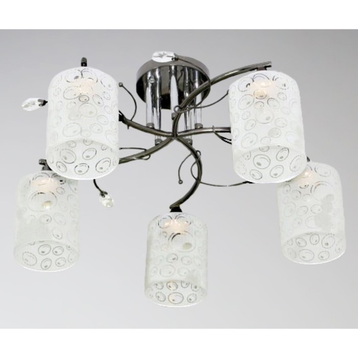 Люстра "Клариса" 5xE27x60Вт черный+хром 50x50x25см.