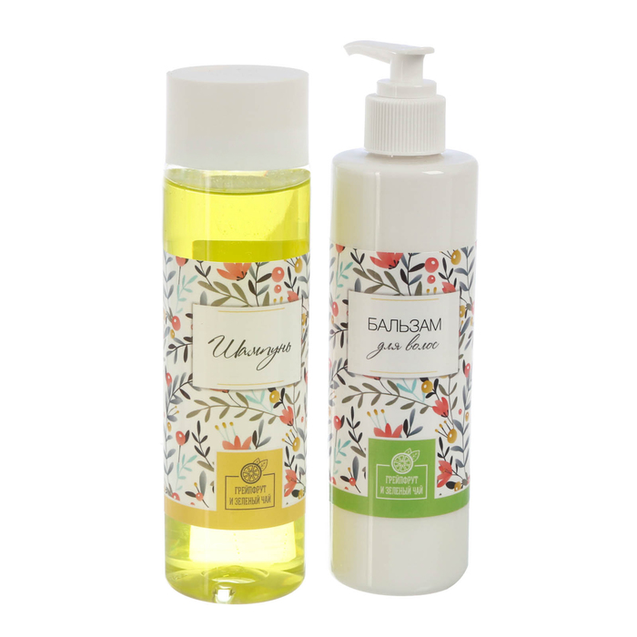 Подарочный набор "Поздравляю с праздником весны": шампунь, бальзам с ароматом грейпфрута