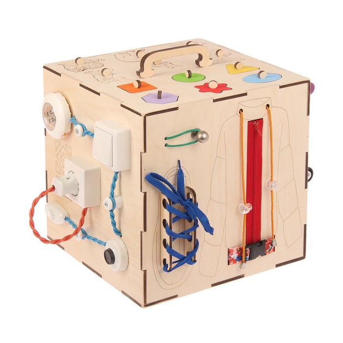 Бизикуб "Животные и геометрические фигуры"