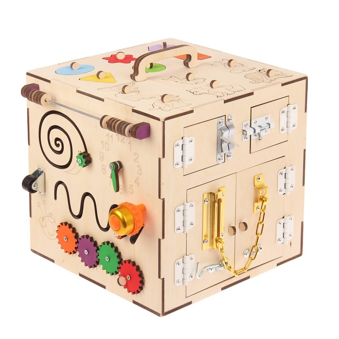 Бизикуб "Животные и геометрические фигуры"