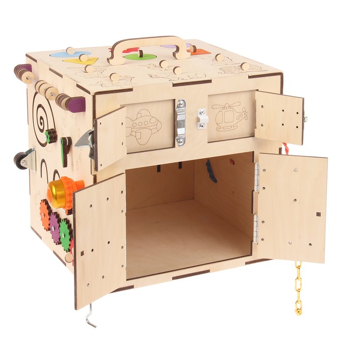 Бизикуб "Животные и геометрические фигуры"