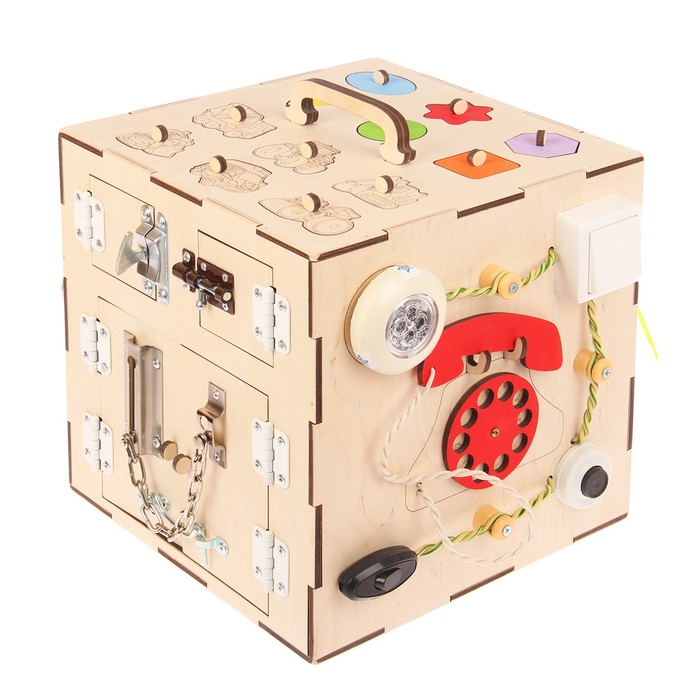 Бизикуб "Транспорт и геометрические фигуры"