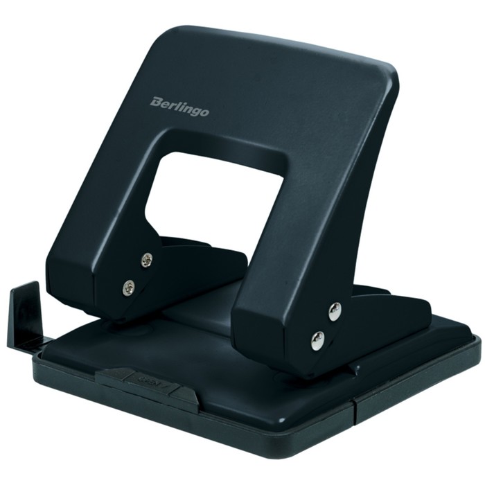 Дырокол до 30 листов Berlingo, с линейкой, чёрный