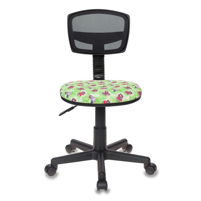 Кресло детское Бюрократ CH-299NX/DOLLS-GR, чёрный TW-01/зелёный, рисунок "Куколки"