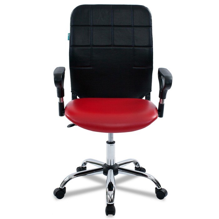 Кресло Бюрократ CH-596/NE-13, крестовина хром, чёрный/красный