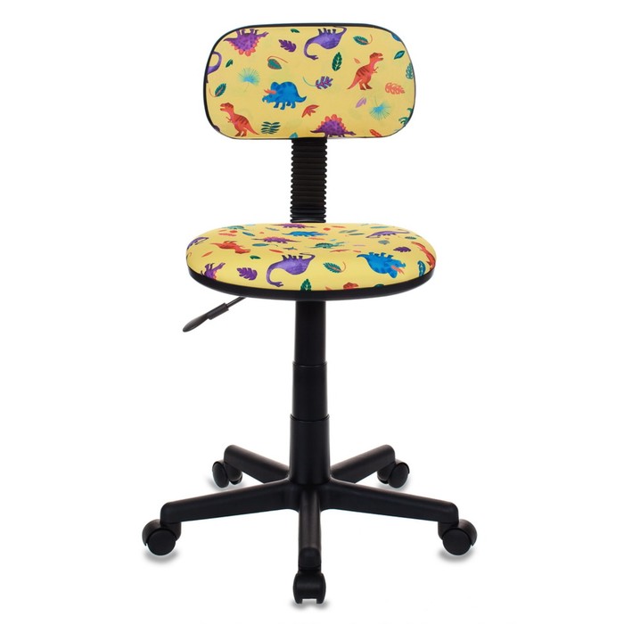 Кресло детское Бюрократ CH-201NX/DINO-Y, жёлтый, рисунок "Динозаврики"