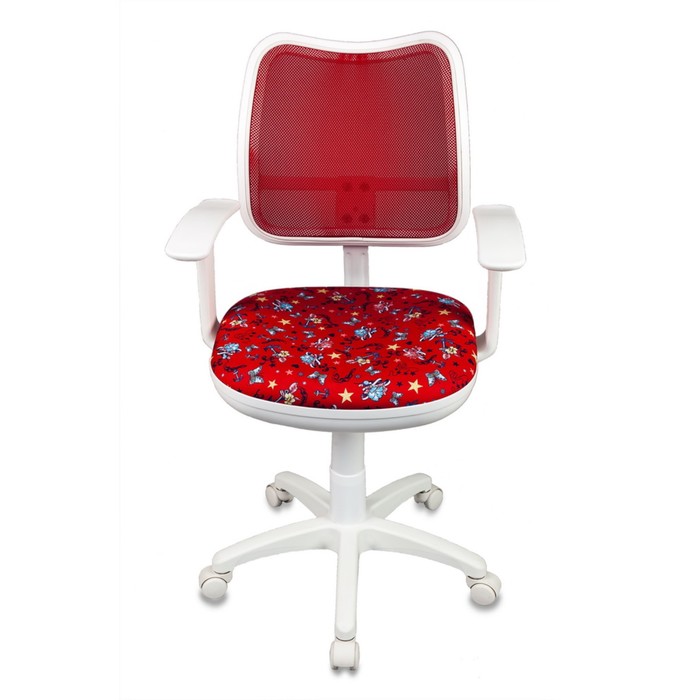 Кресло детское Бюрократ CH-W797/RD/ANCHOR-RD, спинка сетка, красный "Якоря"