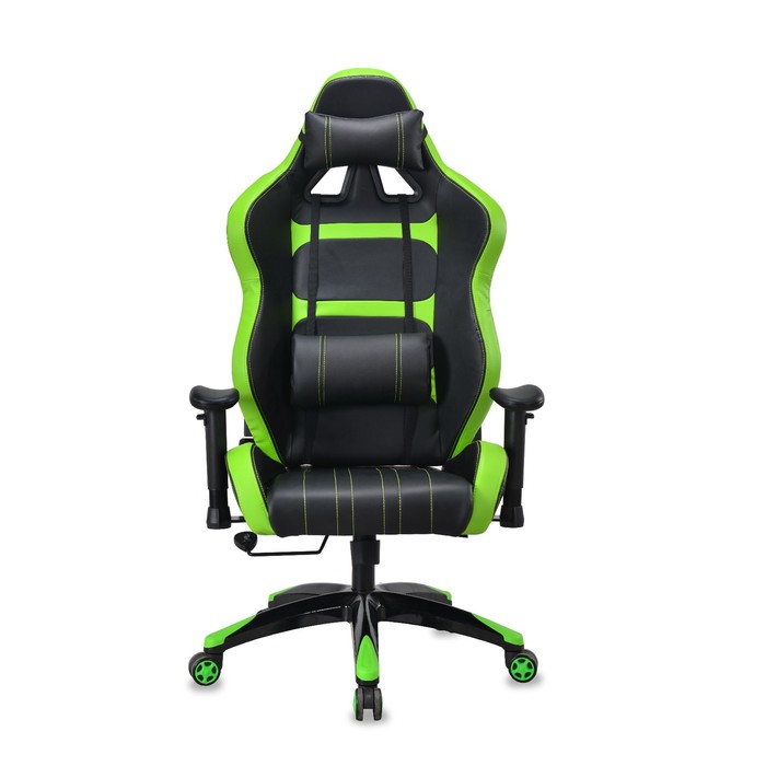 Кресло игровое Бюрократ CH-772/BLACK+SD, искусственная кожа, чёрный/салатовый