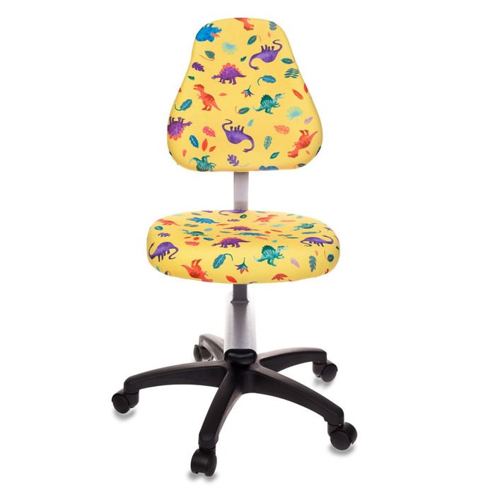 Кресло детское Бюрократ KD-8/DINO-Y, жёлтый, рисунок "Динозаврики"