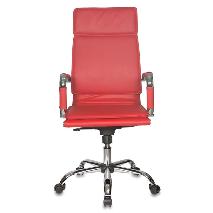 Кресло руководителя Бюрократ CH-993/red, искусственная кожа крестовина хром, красный