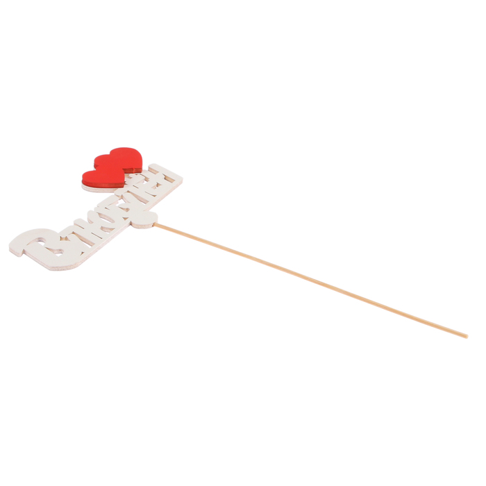 Топпер «Влюблён», двухслойный, бело-красный, 12,5х7,5 см