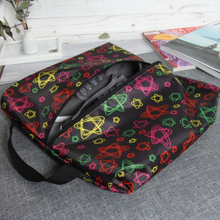 Сумка для обуви "Эллипс", 1 отдел на молнии, цвет чёрный