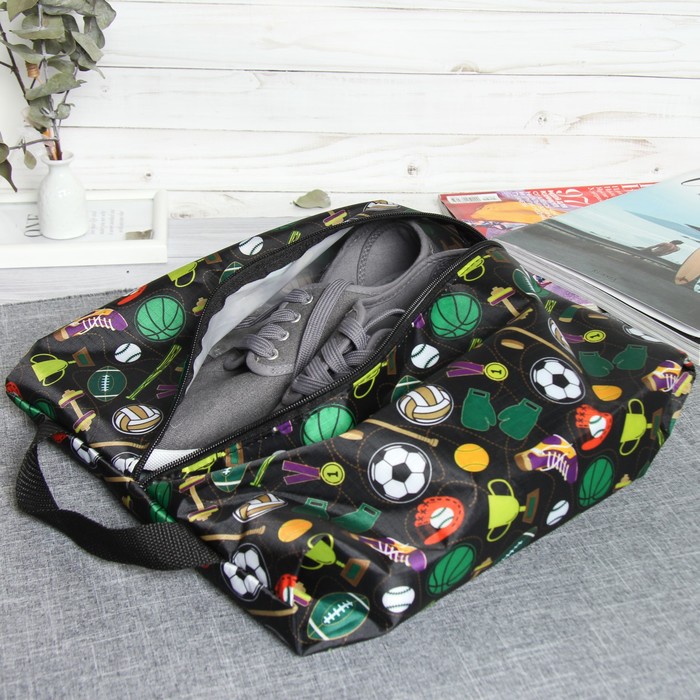 Сумка для обуви, отдел на молнии, цвет чёрный