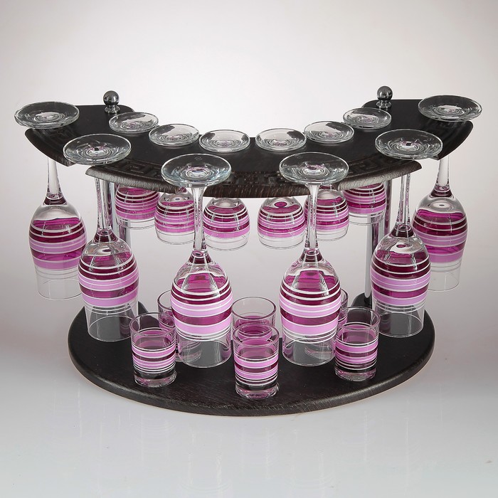 Мини-бар "Черничный" 18 предметов, художественная роспись 200/55/50 мл