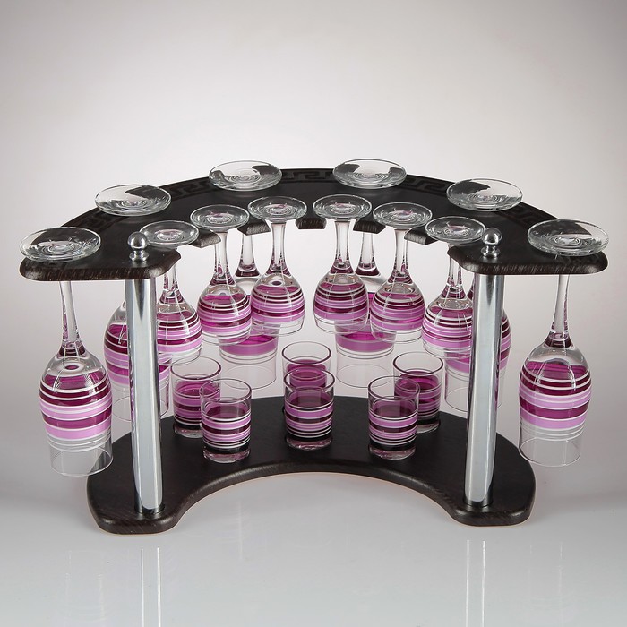 Мини-бар "Черничный" 18 предметов, художественная роспись 200/55/50 мл