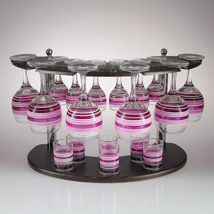 Мини-бар &quot;Черника&quot; 18 предметов, художественная роспись 240/55/50 мл