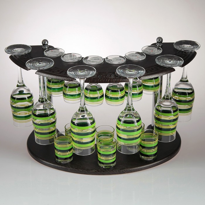 Мини-бар "Лайм" 18 предметов, художественная роспись 200/55/50 мл