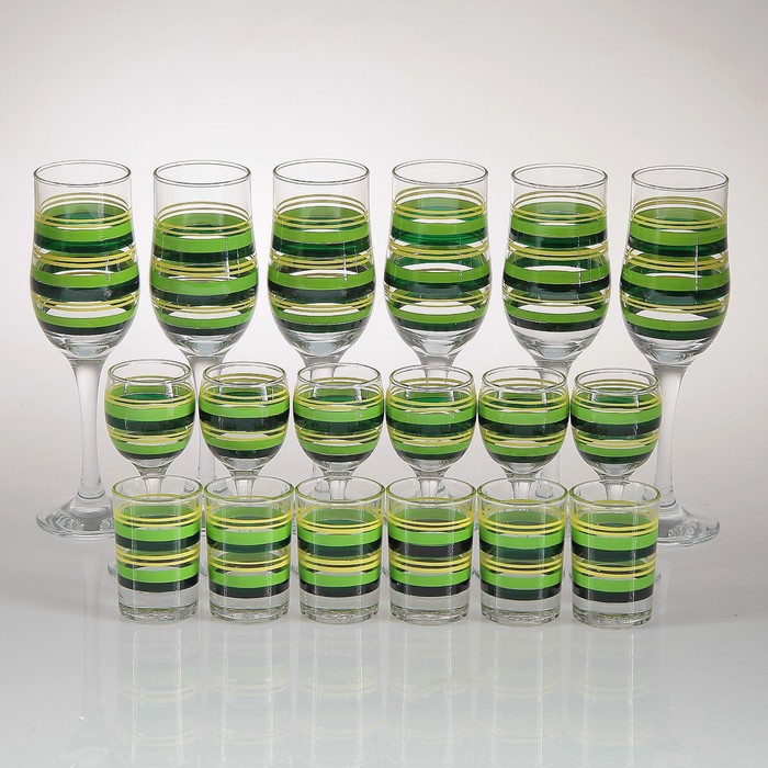 Мини-бар "Лайм" 18 предметов, художественная роспись 200/55/50 мл