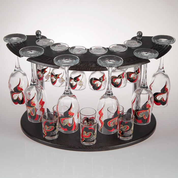 Мини-бар "Абстракция" 18 предметов, художественная роспись 200/55/50 мл