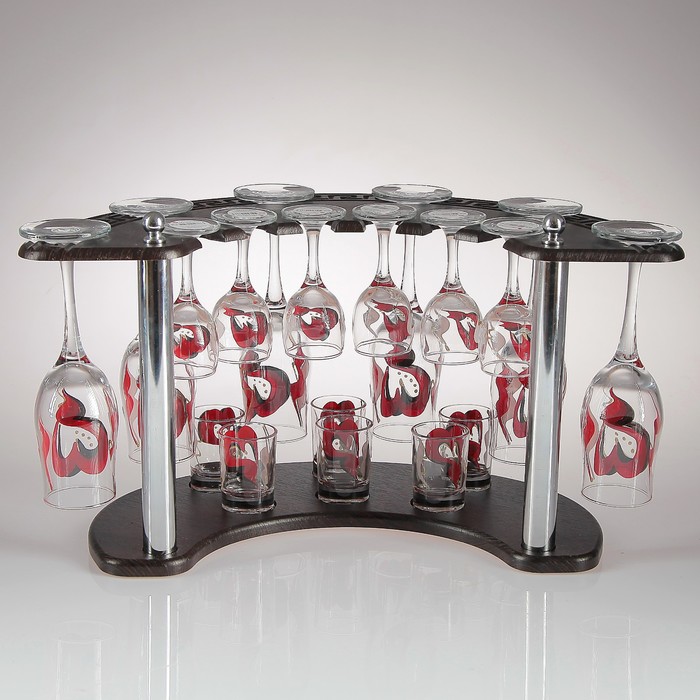 Мини-бар "Абстракция" 18 предметов, художественная роспись 200/55/50 мл