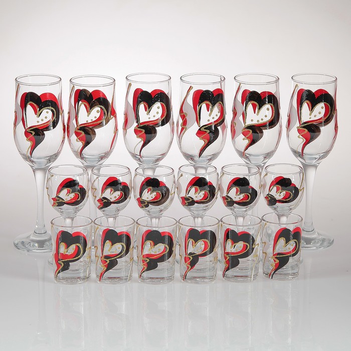 Мини-бар "Абстракция" 18 предметов, художественная роспись 200/55/50 мл