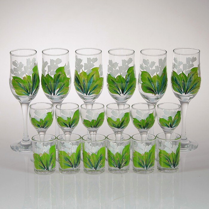 Мини-бар "Ландыш 18 предметов, художественная роспись 200/55/50 мл