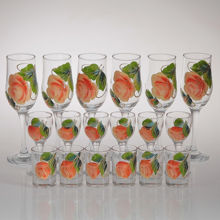 Мини-бар "Розалия" 18 предметов, художественная роспись 200/55/50 мл