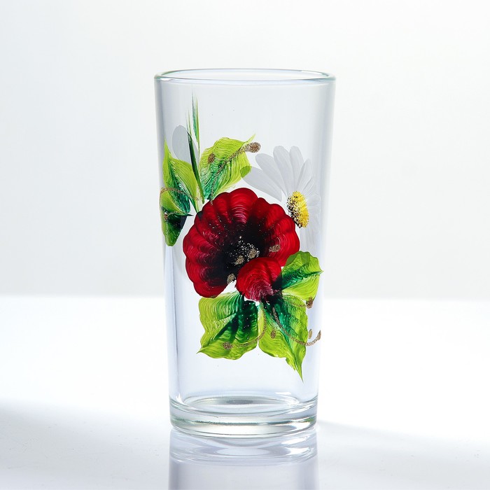 Набор для сока "Мак с ромашкой" художественная роспись, 6 стаканов 1250/200 мл