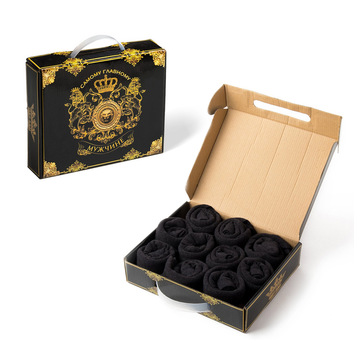 Набор мужских носков (10 пар) "Самый главный", размер 41-44 (27-29 см)