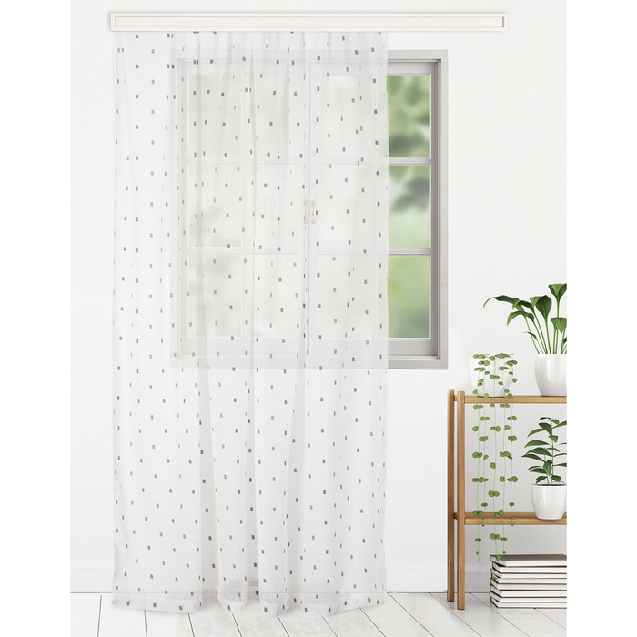 Тюль "Этель" 200х260 см Геометрия фиолетовый 100% п/э