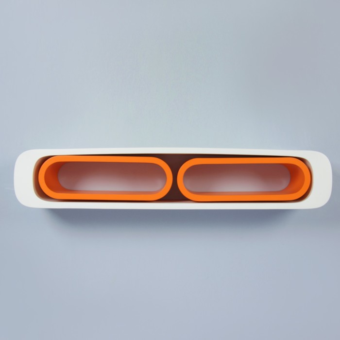 Набор полок бел+оран, 1шт снаружи 95*17см, внутр 84*17см+2шт снаружи 39*13см, внутр 36*9,5см 27704