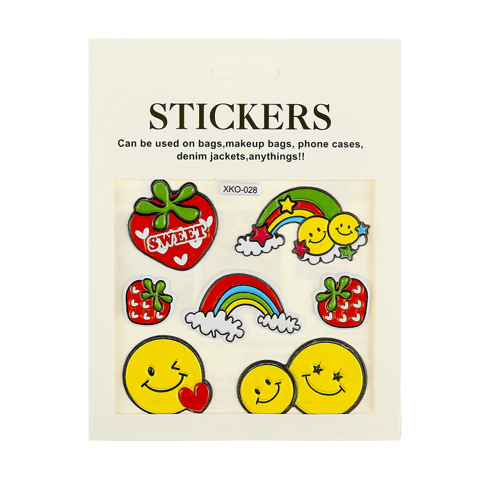 Наклейка пластик "Смайлы и клубника" 15х12 см
