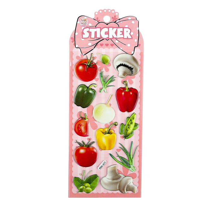 Наклейка пластик объемная "Витамины" МИКС 23х9 см