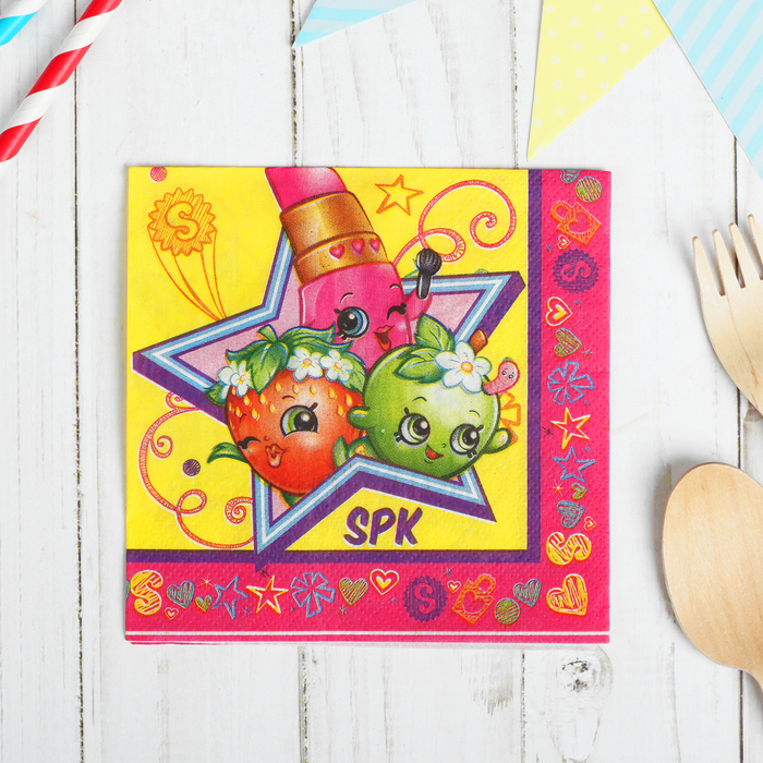 Набор салфеток (16 шт.), 24*24 см, "Шопкинс"