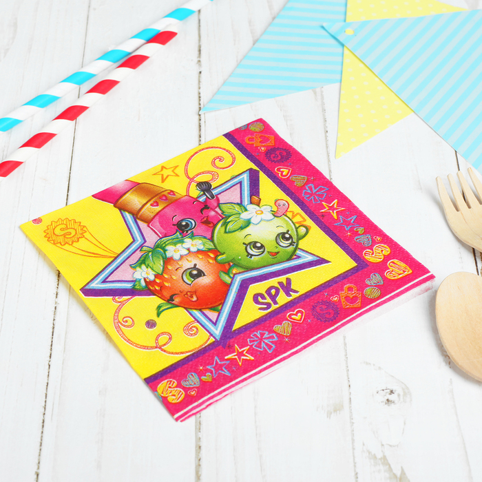 Набор салфеток (16 шт.), 24*24 см, "Шопкинс"