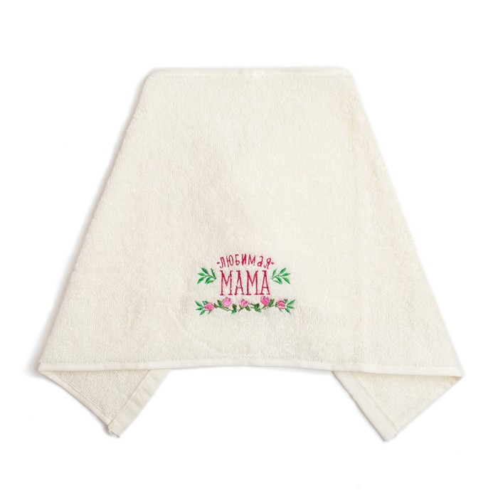 Полотенце махровое "Любимой маме" 30х60 см, хлопок, 340 гр/м2