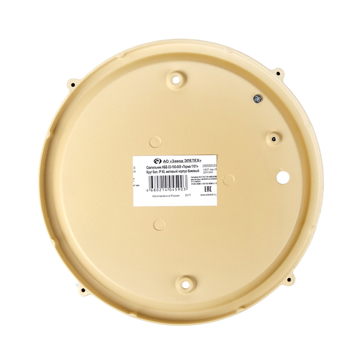 Светильник "ЭЛЕТЕХ" Терма 1101 НББ 03-100-009, 100 Вт, IP65, матовый, корпус бежевый