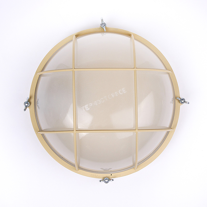 Светильник "ЭЛЕТЕХ" Терма 1102 НББ 03-100-010, 100 Вт, IP65, матовый, с решеткой, бежевый