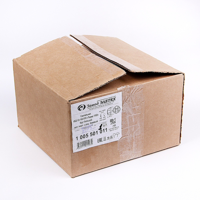 Светильник "ЭЛЕТЕХ" Терма 1102 НББ 03-100-010, 100 Вт, IP65, матовый, с решеткой, бежевый