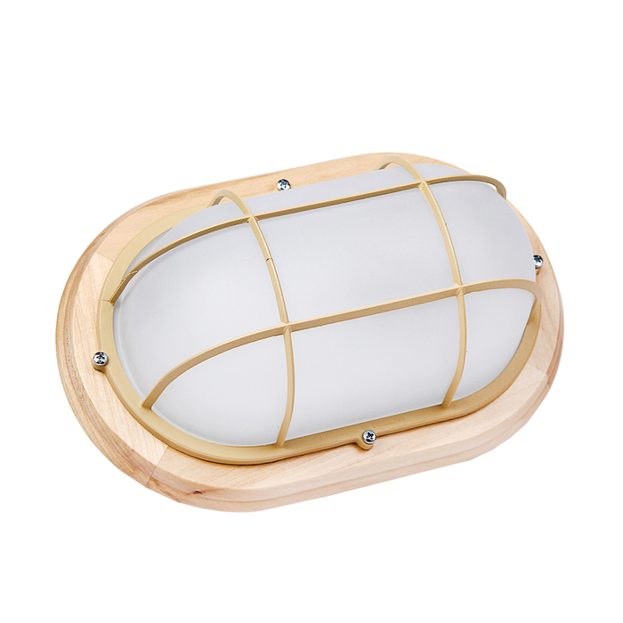 Светильник "ЭЛЕТЕХ" Терма 1202 НББ 03-100-018, 100 Вт, IP65, матовый, с решеткой, дер. липа