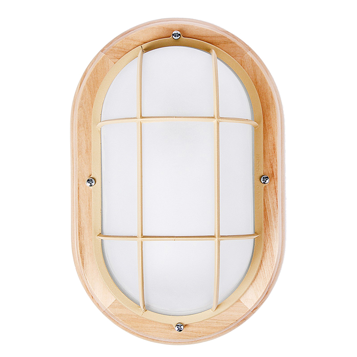 Светильник "ЭЛЕТЕХ" Терма 1202 НББ 03-100-018, 100 Вт, IP65, матовый, с решеткой, дер. липа